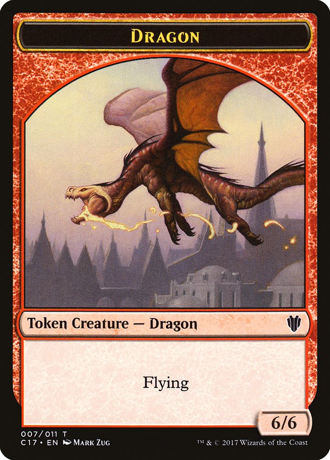 Cat Dragon // Dragon (007) Double-Sided Token [Commander 2017 Tokens] | Card Merchant Takapuna