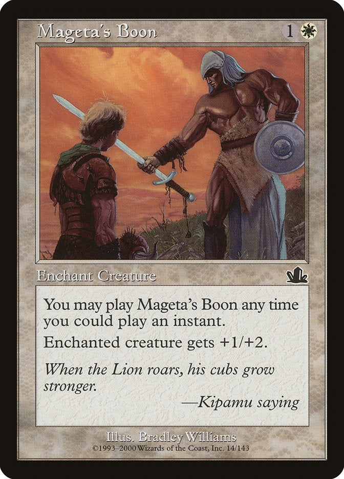 Mageta's Boon [Prophecy] | Card Merchant Takapuna