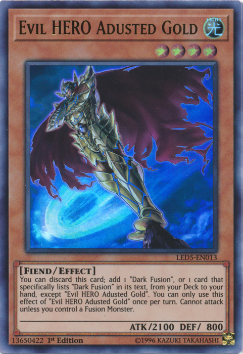 Evil Hero Adusted Gold [LED5-EN013] Ultra Rare | Card Merchant Takapuna