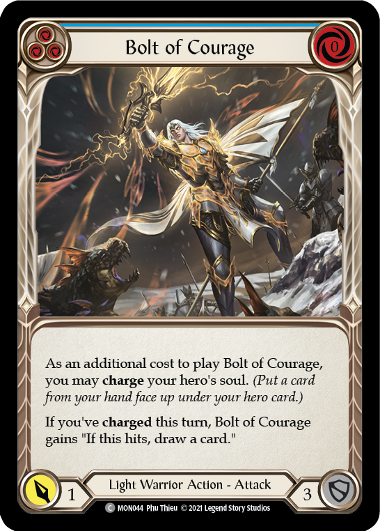 Bolt of Courage (Blue) [MON044] (Monarch)  1st Edition Normal | Card Merchant Takapuna