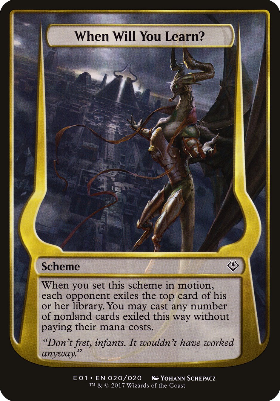 When Will You Learn? (Schemes) [Archenemy: Nicol Bolas Schemes] | Card Merchant Takapuna