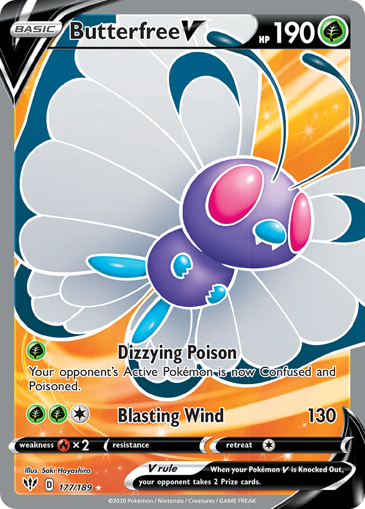 Butterfree V (177/189) [Sword & Shield: Darkness Ablaze] | Card Merchant Takapuna