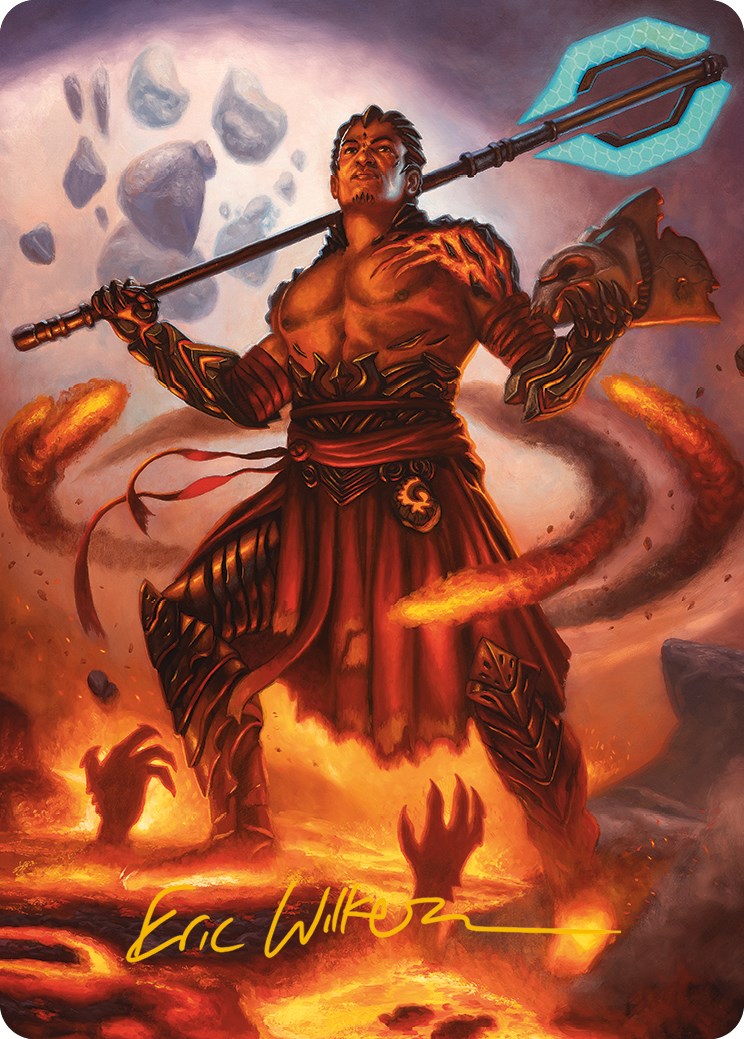 Koth, Fire of Resistance Art Card (Gold-Stamped Signature) [Phyrexia: All Will Be One Art Series] | Card Merchant Takapuna