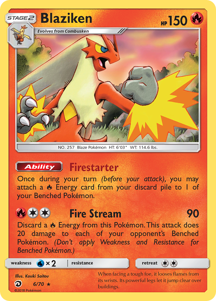 Blaziken (6/70) [Sun & Moon: Dragon Majesty] | Card Merchant Takapuna