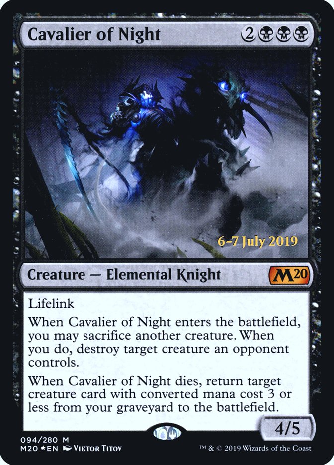 Cavalier of Night [Core Set 2020 Prerelease Promos] | Card Merchant Takapuna