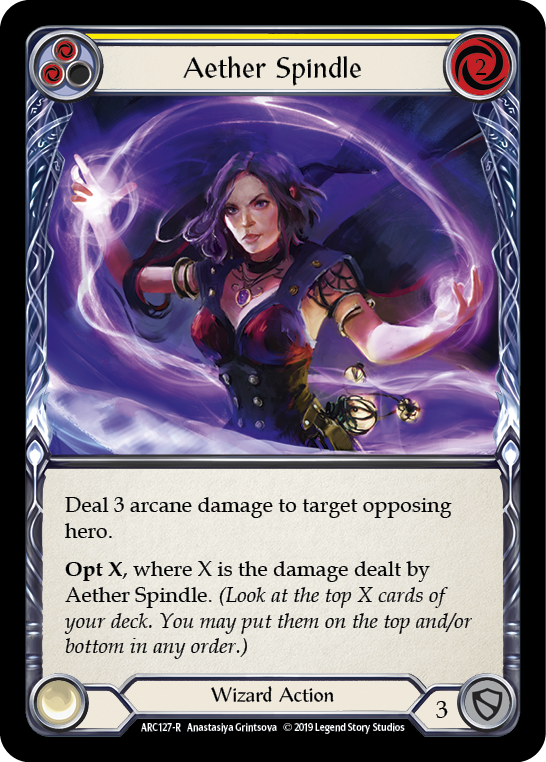 Aether Spindle (Yellow) [ARC127-R] (Arcane Rising)  1st Edition Normal | Card Merchant Takapuna