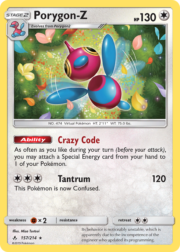 Porygon-Z (157/214) [Sun & Moon: Unbroken Bonds] | Card Merchant Takapuna