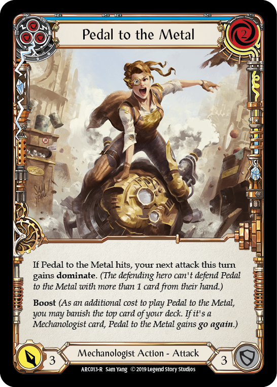 Pedal to the Metal (Blue) [ARC013-R] (Arcane Rising)  1st Edition Normal | Card Merchant Takapuna