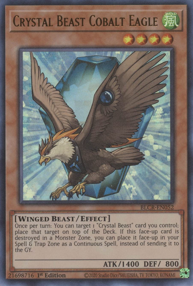 Crystal Beast Cobalt Eagle [BLCR-EN052] Ultra Rare | Card Merchant Takapuna