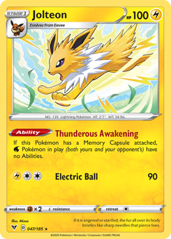 Jolteon (047/185) [Sword & Shield: Vivid Voltage] | Card Merchant Takapuna