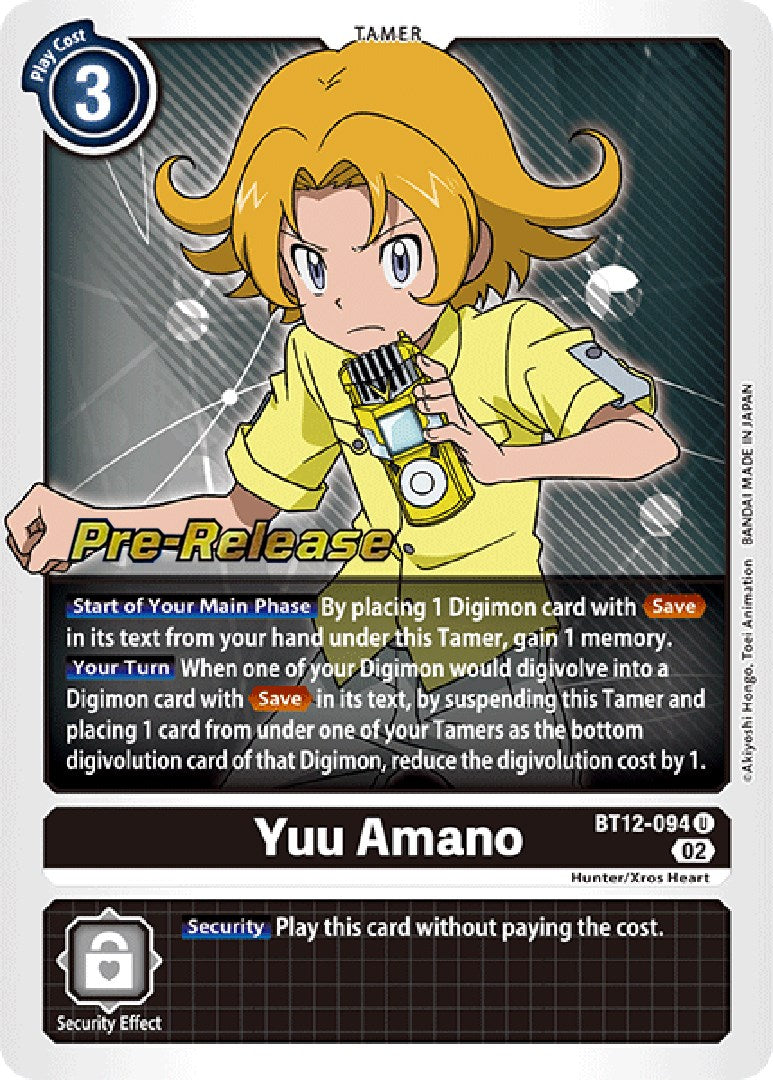 Yuu Amano [BT12-094] [Across Time Pre-Release Cards] | Card Merchant Takapuna