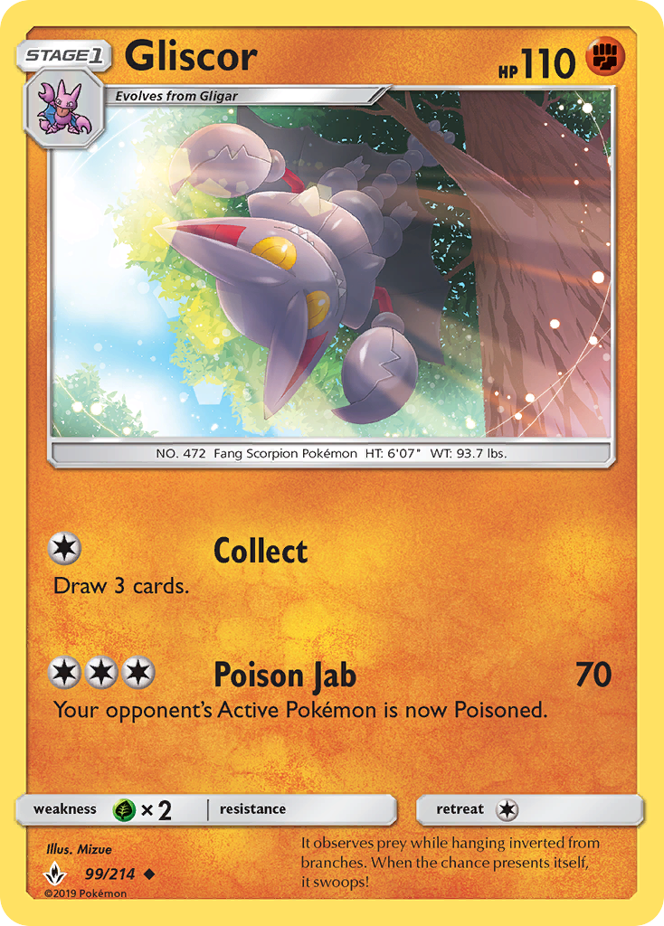 Gliscor (99/214) [Sun & Moon: Unbroken Bonds] | Card Merchant Takapuna