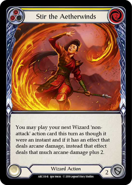 Stir the Aetherwinds (Yellow) [ARC130-R] (Arcane Rising)  1st Edition Normal | Card Merchant Takapuna