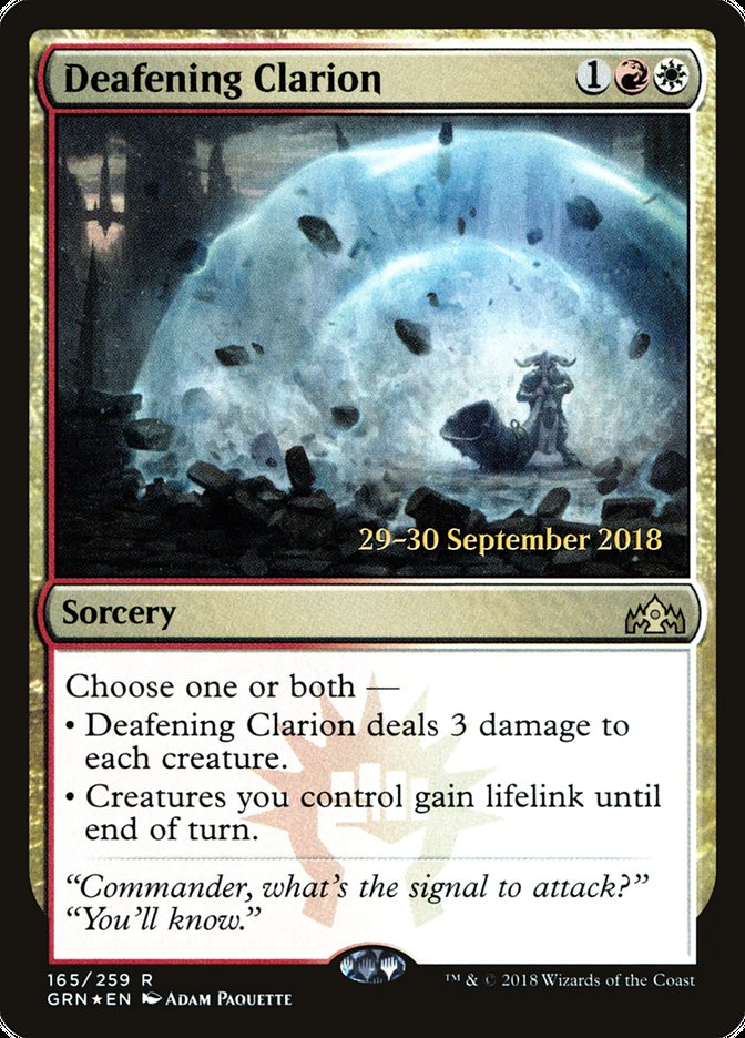 Deafening Clarion [Guilds of Ravnica Prerelease Promos] | Card Merchant Takapuna