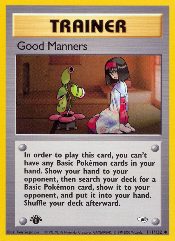 Good Manners (111/132) [Gym Heroes 1st Edition] | Card Merchant Takapuna