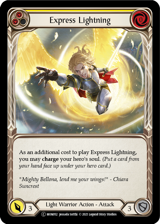 Express Lightning (Yellow) [U-MON052-RF] (Monarch Unlimited)  Unlimited Rainbow Foil | Card Merchant Takapuna