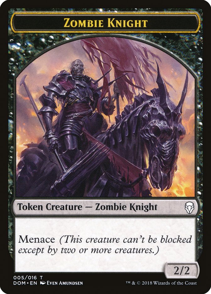 Zombie Knight Token [Dominaria Tokens] | Card Merchant Takapuna