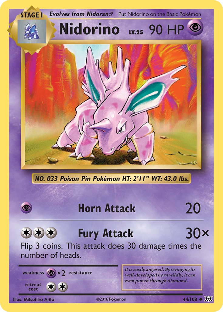 Nidorino (44/108) [XY: Evolutions] | Card Merchant Takapuna