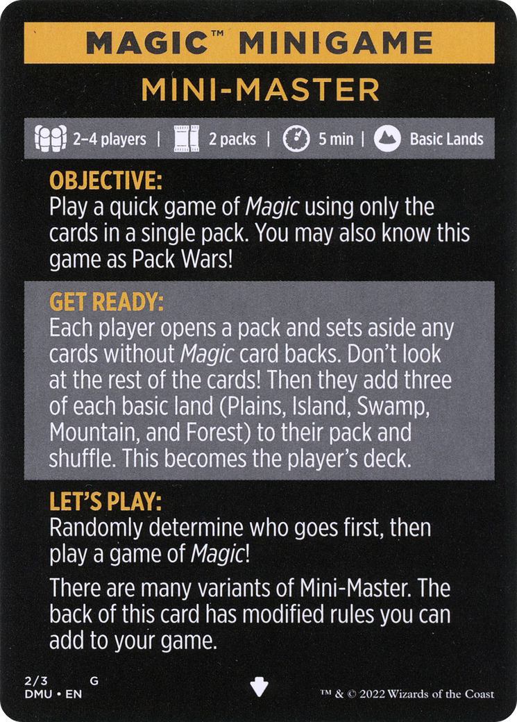 Mini-Master (Magic Minigame) [Commander Legends: Battle for Baldur's Gate Minigame] | Card Merchant Takapuna