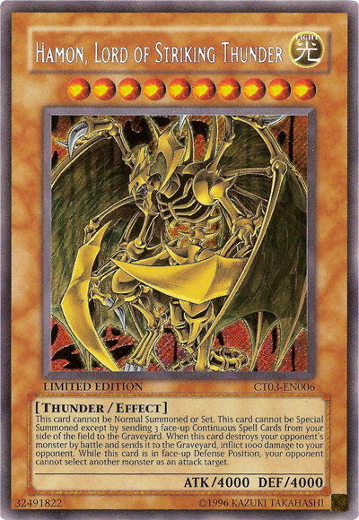 Hamon, Lord of Striking Thunder [CT03-EN006] Secret Rare | Card Merchant Takapuna