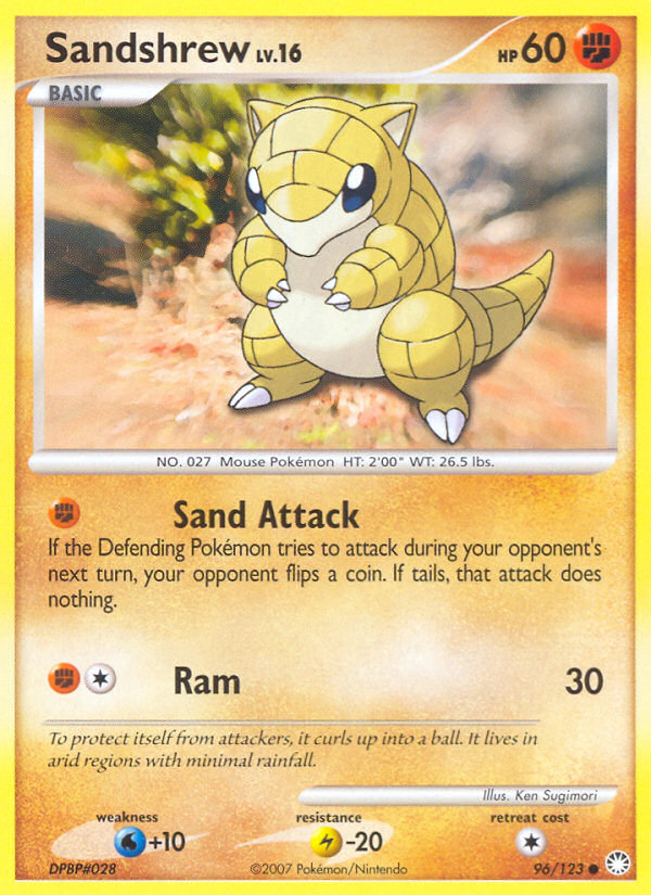 Sandshrew (96/123) [Diamond & Pearl: Mysterious Treasures] | Card Merchant Takapuna