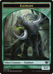 Elephant // Elf Warrior Double-Sided Token [Commander 2014 Tokens] | Card Merchant Takapuna