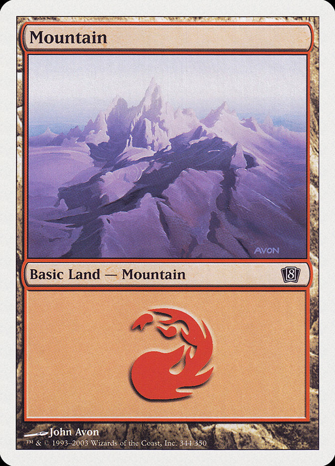 Mountain (344) [Eighth Edition] | Card Merchant Takapuna