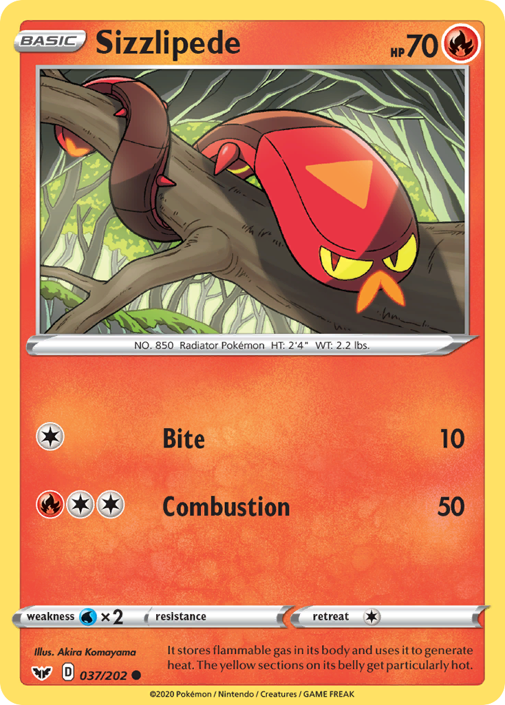 Sizzlipede (037/202) [Sword & Shield: Base Set] | Card Merchant Takapuna