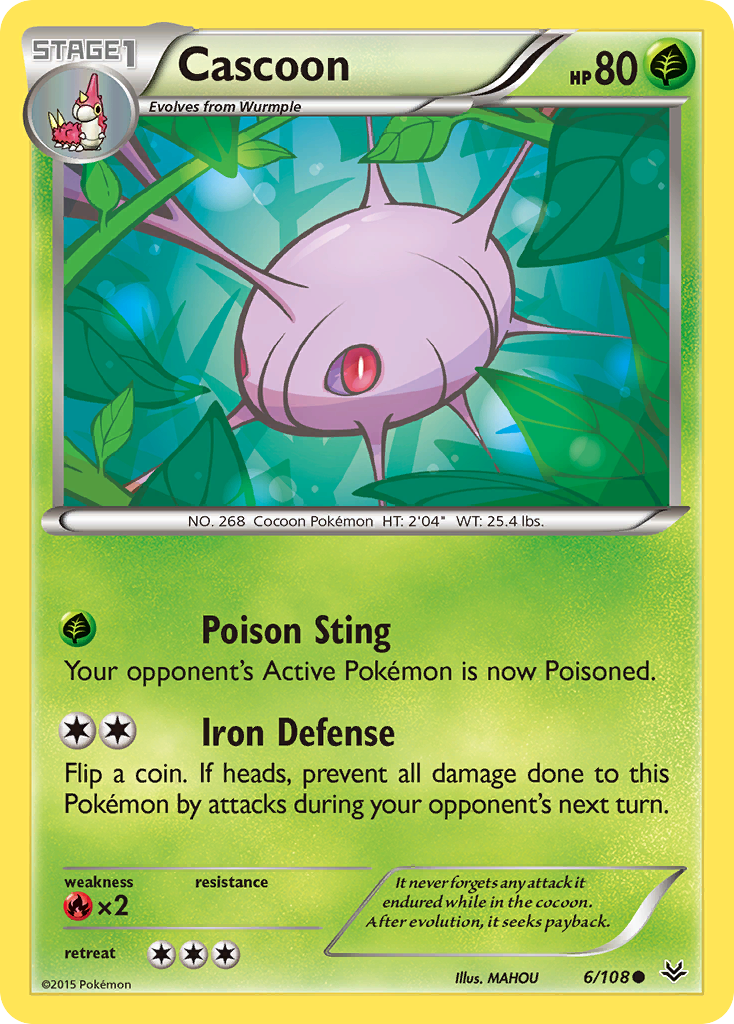 Cascoon (6/108) [XY: Roaring Skies] | Card Merchant Takapuna