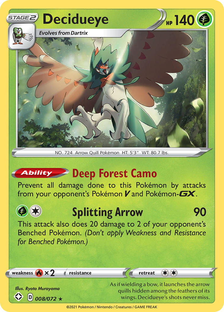 Decidueye (008/072) [Sword & Shield: Shining Fates] | Card Merchant Takapuna