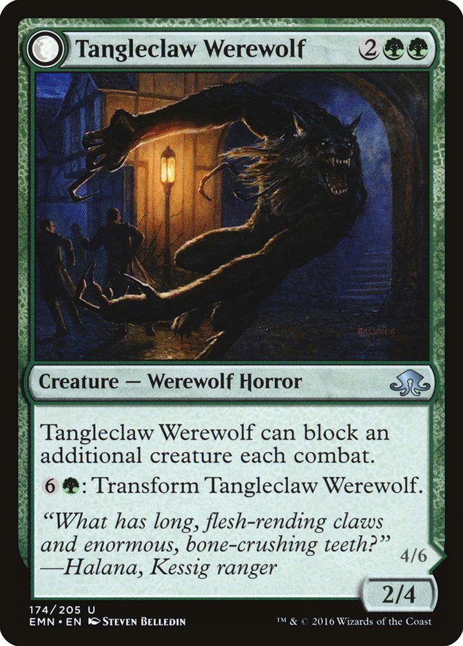 Tangleclaw Werewolf // Fibrous Entangler [Eldritch Moon] | Card Merchant Takapuna