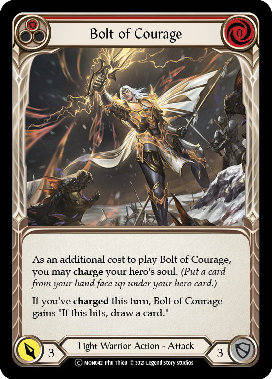 Bolt of Courage (Red) [U-MON042] (Monarch Unlimited)  Unlimited Normal | Card Merchant Takapuna