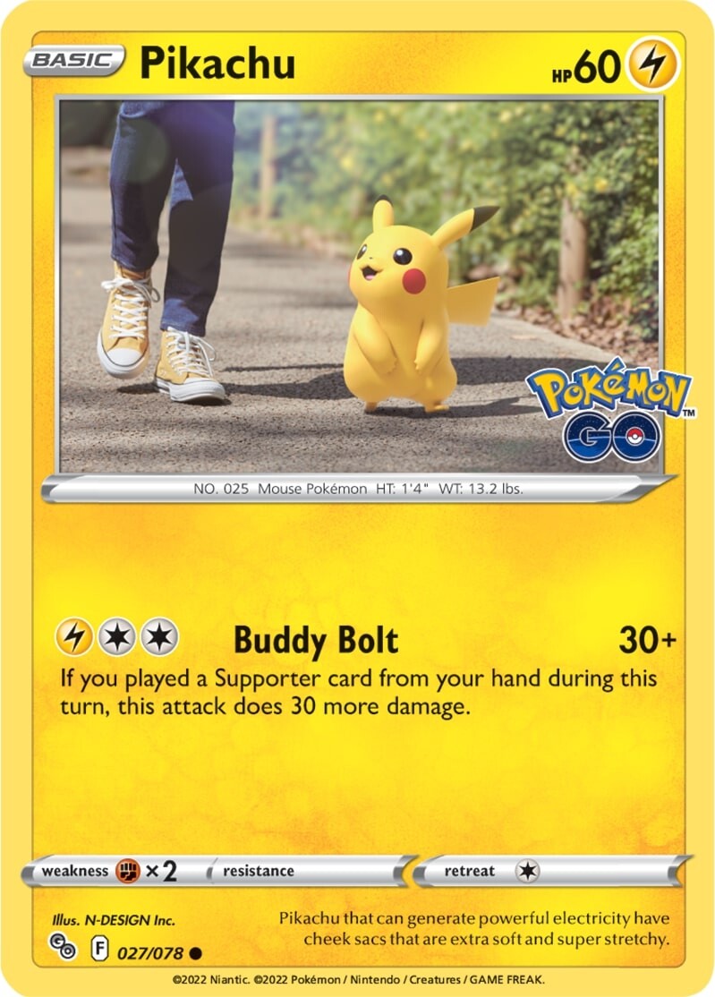 Pikachu (027/078) [Pokémon GO] | Card Merchant Takapuna