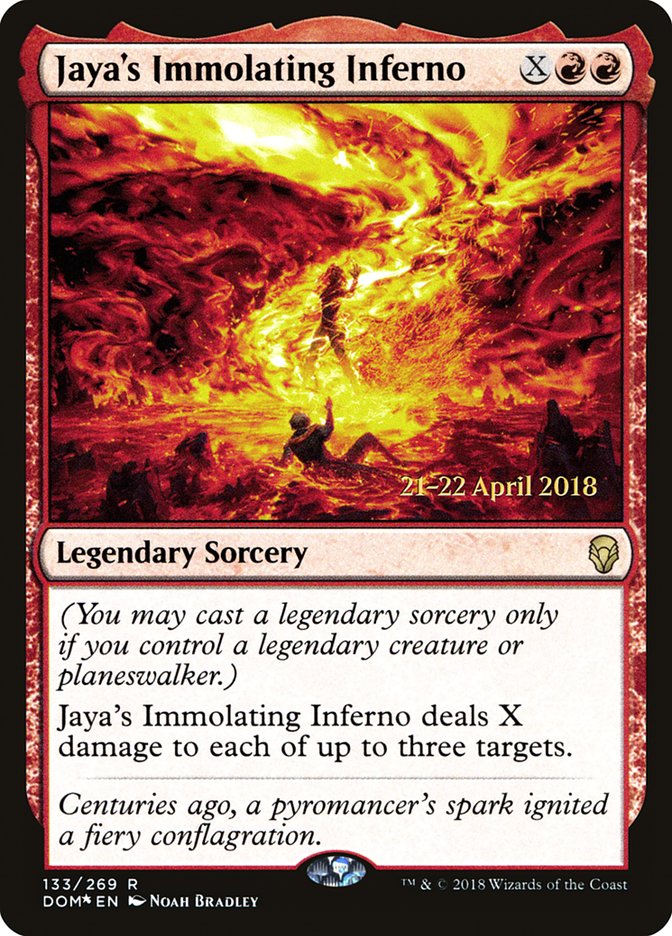 Jaya's Immolating Inferno [Dominaria Prerelease Promos] | Card Merchant Takapuna