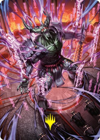 Hidetsugu, Devouring Chaos Art Card (Gold-Stamped Signature) [Kamigawa: Neon Dynasty Art Series] | Card Merchant Takapuna