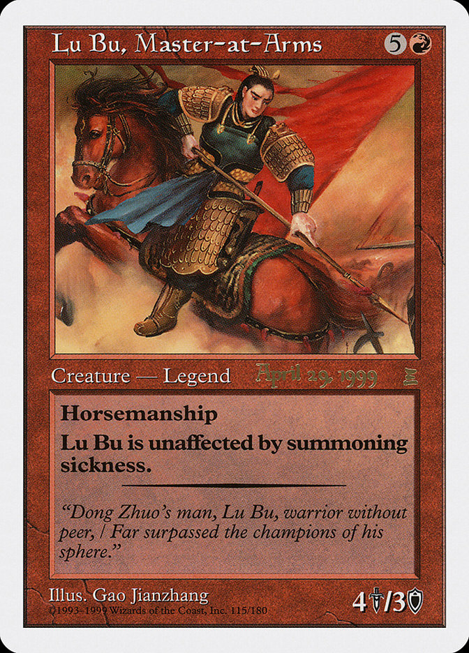 Lu Bu, Master-at-Arms (April 29, 1999) [Portal Three Kingdoms Promos] | Card Merchant Takapuna