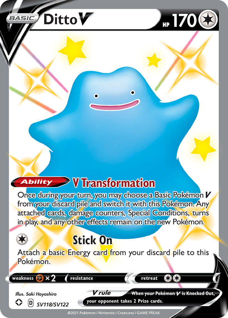 Ditto V (SV118/SV122) [Sword & Shield: Shining Fates] | Card Merchant Takapuna