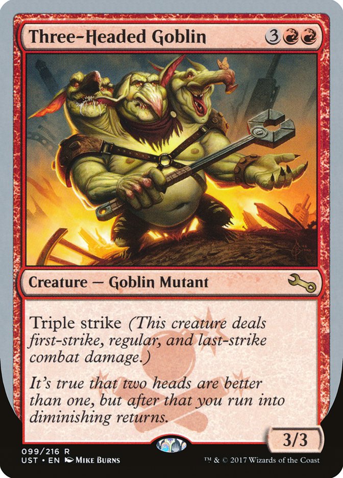 Three-Headed Goblin [Unstable] | Card Merchant Takapuna