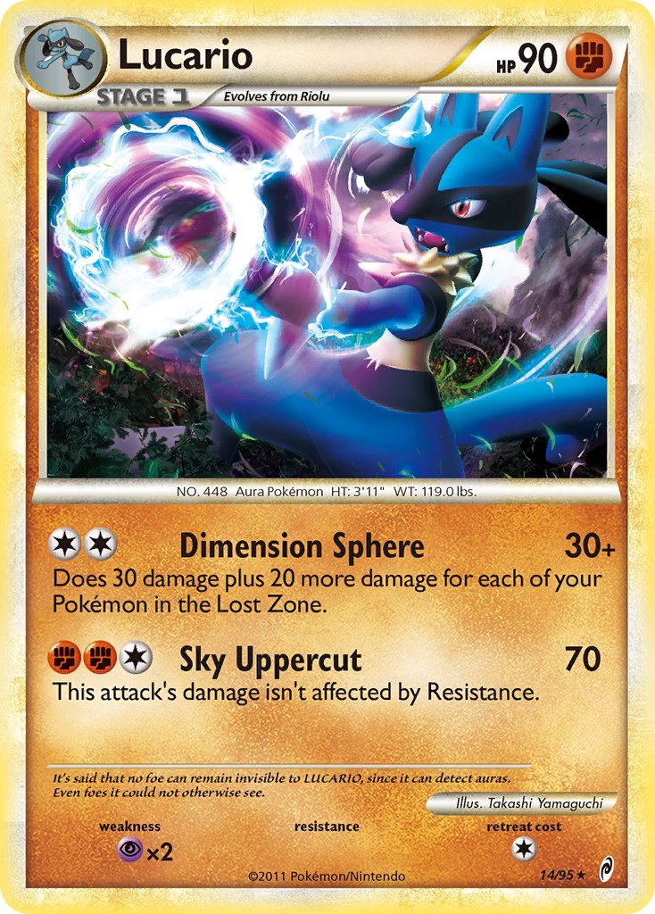 Lucario (14/95) (Theme Deck Exclusive) [HeartGold & SoulSilver: Call of Legends] | Card Merchant Takapuna