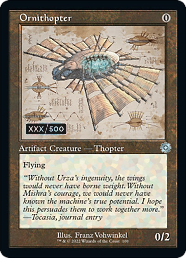 Ornithopter (Retro Schematic) (Serialized) [The Brothers' War Retro Artifacts] | Card Merchant Takapuna