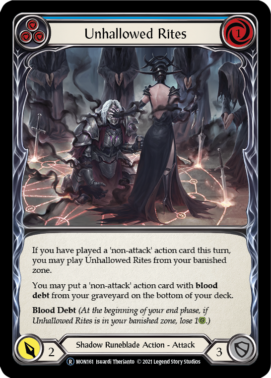 Unhallowed Rites (Blue) [U-MON161] (Monarch Unlimited)  Unlimited Normal | Card Merchant Takapuna