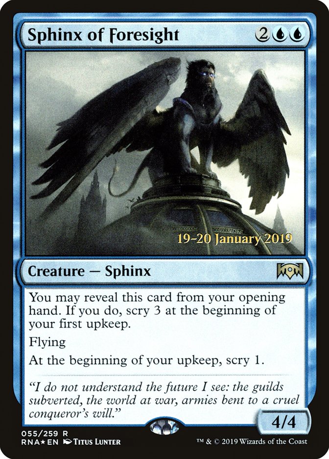 Sphinx of Foresight [Ravnica Allegiance Prerelease Promos] | Card Merchant Takapuna