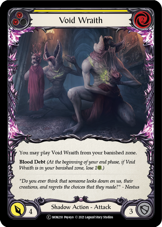 Void Wraith (Yellow) [U-MON210-RF] (Monarch Unlimited)  Unlimited Rainbow Foil | Card Merchant Takapuna