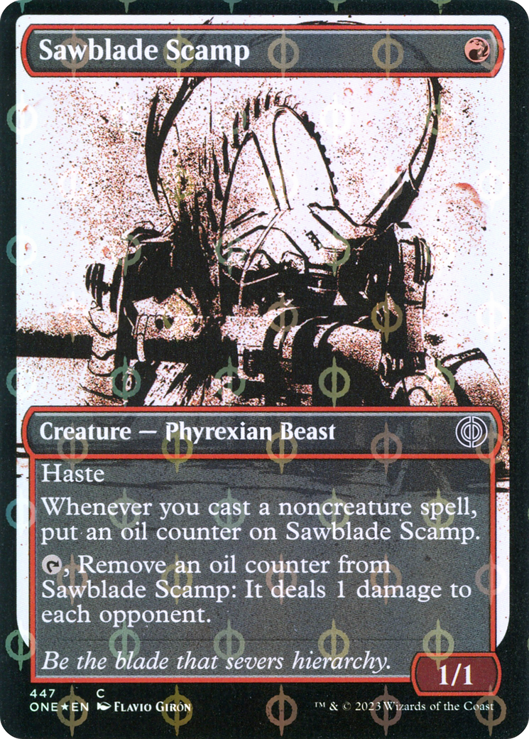 Sawblade Scamp (Showcase Ichor Step-and-Compleat Foil) [Phyrexia: All Will Be One] | Card Merchant Takapuna