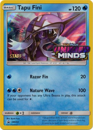 Tapu Fini (SM203) (Staff Prerelease Promo) [Sun & Moon: Black Star Promos] | Card Merchant Takapuna