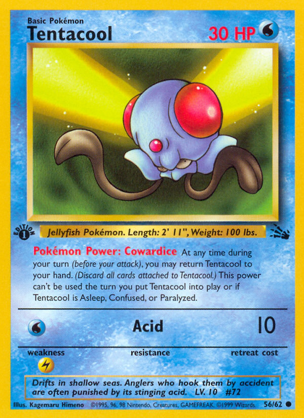 Tentacool (56/62) [Fossil 1st Edition] | Card Merchant Takapuna