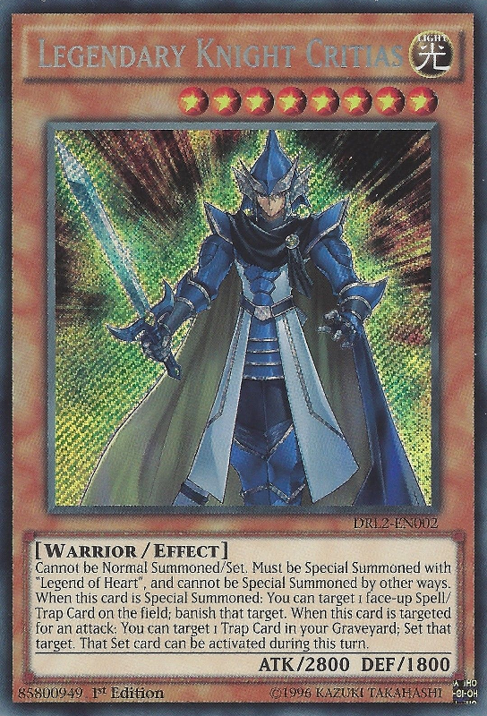 Legendary Knight Critias [DRL2-EN002] Secret Rare | Card Merchant Takapuna