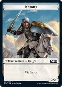 Knight // Zombie Double-Sided Token [Core Set 2021 Tokens] | Card Merchant Takapuna