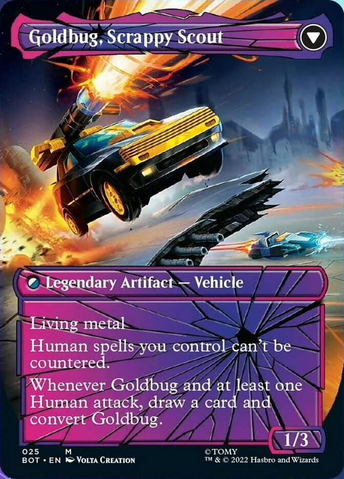 Goldbug, Humanity's Ally // Goldbug, Scrappy Scout (Shattered Glass) [Transformers] | Card Merchant Takapuna