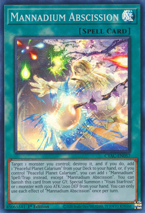 Mannadium Abscission [CYAC-EN057] Super Rare | Card Merchant Takapuna